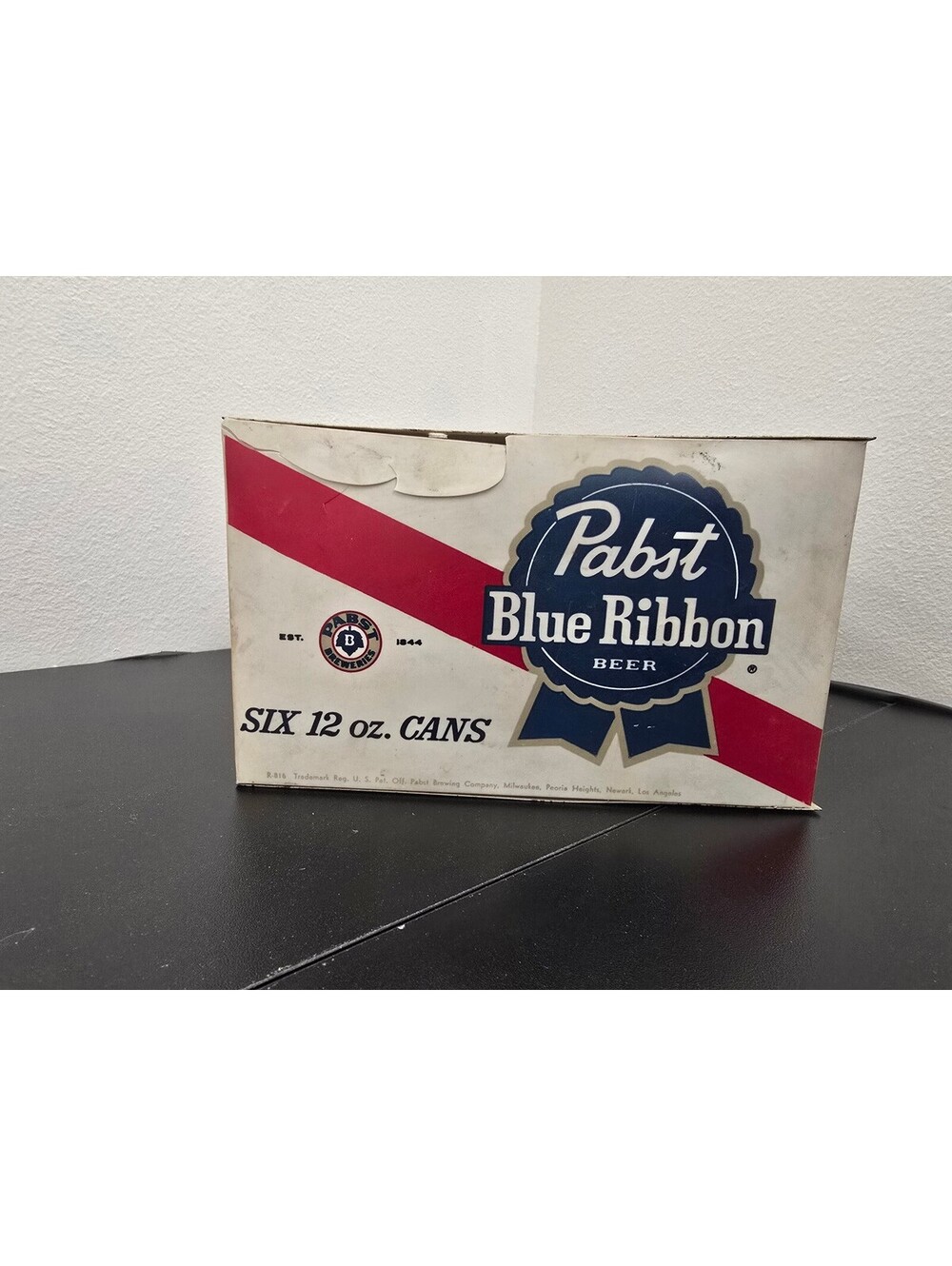 Vintage Pabst Blue Ribbon 6 Pack Beer Display Sign Repair